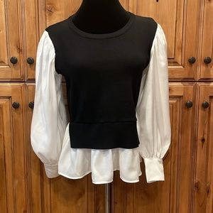 Blu Pepper Women’s Layered Mixed Media Top